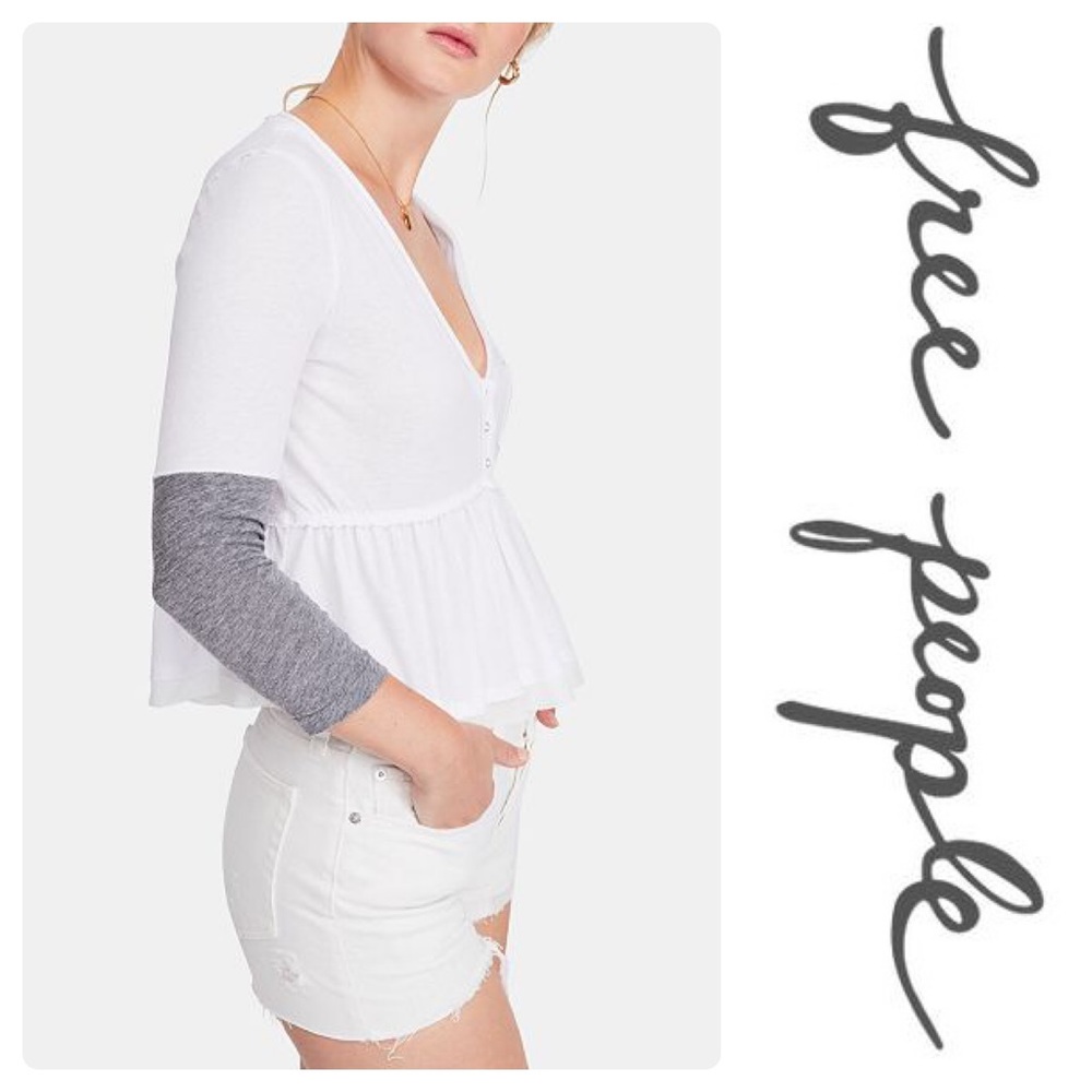 New Fr P Heart of Mine Cotton Colorblocked Top - Picture 3 of 5